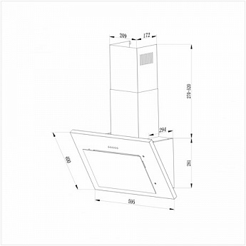 картинка Кухонная вытяжка наклонная Hebermann HBKH 60.2 W 