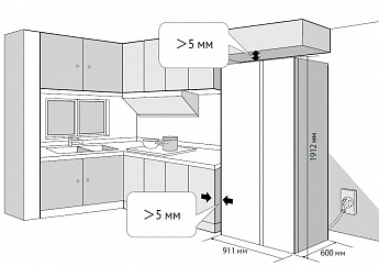 картинка Полувстраиваемый холодильник Kuppersberg RFSN 1990 BG черный 