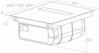 картинка Варочная панель с вытяжкой Elica VELVET BL/A/72 