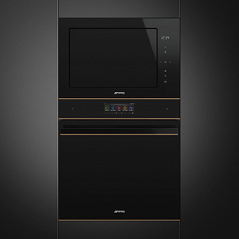 картинка Микроволновая печь Smeg FMI625CN черное стекло  картинка Микроволновая печь Smeg FMI625CN черное стекло