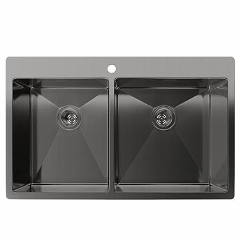 картинка Мойка для кухни Rivelato Rinox 8050 B2 PVD black  картинка Мойка для кухни Rivelato Rinox 8050 B2 PVD black