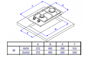 картинка Газовая варочная панель Weissgauff HGG 320 WGL белая 