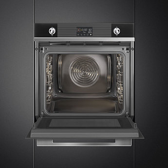 картинка Электрический духовой шкаф с СВЧ Smeg SO6102M2N  картинка Электрический духовой шкаф с СВЧ Smeg SO6102M2N