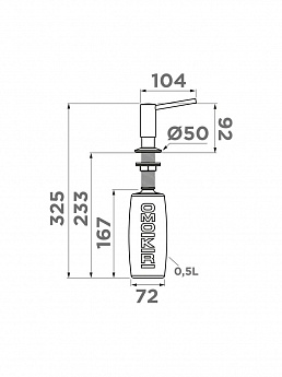 картинка Дозатор для мыла Omoikiri ОМ-02 под металл 