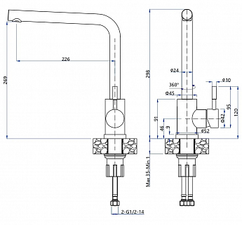 картинка Смеситель Granfest Z-5411 PVD графит 