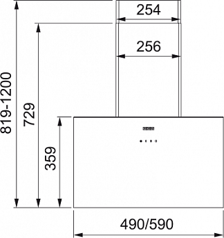 картинка Кухонная вытяжка наклонная Franke LENS BK/SS 60 черная 