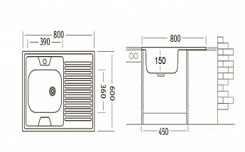 картинка Мойка для кухни Ukinox ECO800.600 L 