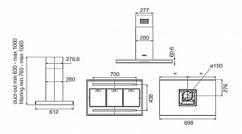 картинка Кухонная вытяжка Elica ADÉLE IS @ IXBL/A/90x60 
