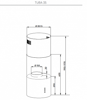 картинка Кухонная вытяжка Kuppersberg TUBA 35 B 