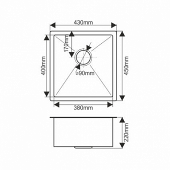 картинка Мойка для кухни Melana H4345 PROFLINE сатин  картинка Мойка для кухни Melana H4345 PROFLINE сатин