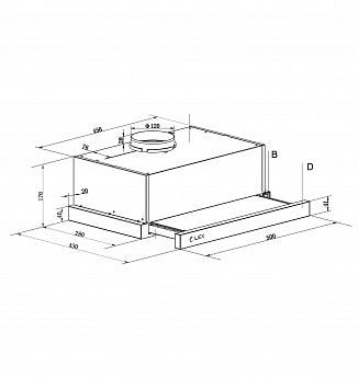 картинка Кухонная вытяжка Lex HIDE 500 INOX 