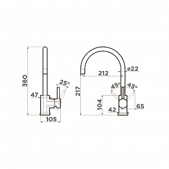 картинка Смеситель Omoikiri WAKAYAMA-LG светлое золото 