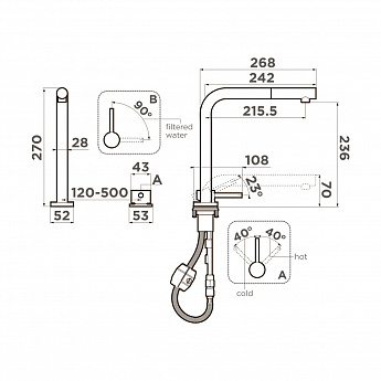 картинка Смеситель Omoikiri Nara 2 Plus-S-C 