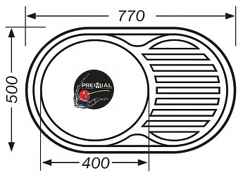 картинка Мойка для кухни Premial 7750 LIGHT полированная (0,6мм) 