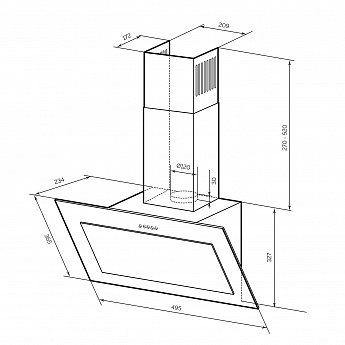 картинка Кухонная вытяжка Lex MIO G 500 WHITE 