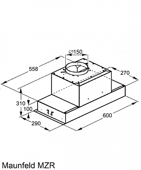 картинка Кухонная вытяжка Maunfeld MZR 60 чёрный 