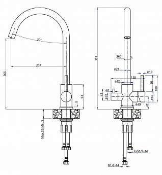 картинка Смеситель Granfest-Quarz GF-Z-5420  картинка Смеситель Granfest-Quarz GF-Z-5420
