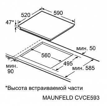 картинка Варочная панель Maunfeld CVCE593STBK LUX 