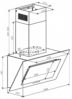 картинка Кухонная вытяжка Weissgauff Zaurak 60 PB WH 