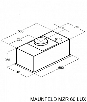 картинка Кухонная вытяжка Maunfeld MZR 60 Lux белый 