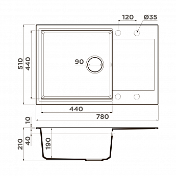картинка Мойка для кухни Omoikiri DAISEN-78-LB 