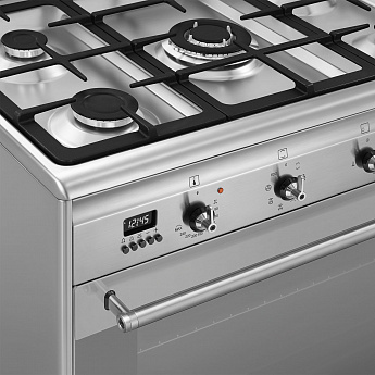 картинка Комбинированная кухонная плита Smeg SUK91MFX9  картинка Комбинированная кухонная плита Smeg SUK91MFX9