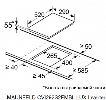 картинка Индукционная варочная панель Maunfeld CVI292S2FMBL LUX Inverter 