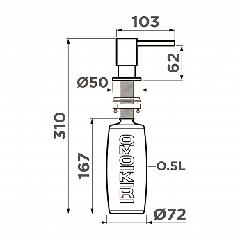 картинка Дозатор для мыла Omoikiri ОМ-08 