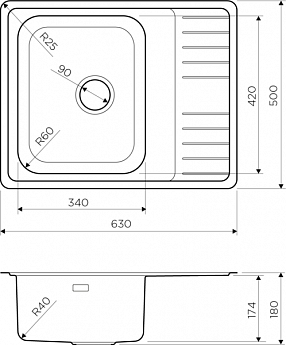картинка Мойка Omoikiri SAGAMI-63-IN 