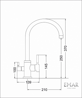 картинка Смеситель Emar ECB - 3007 PVD 