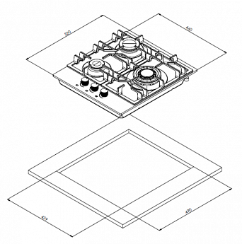 картинка Газовая варочная панель Weissgauff HG 430 BGV 