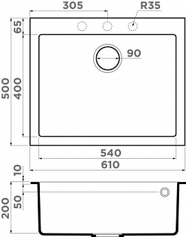 картинка Кухонная мойка Omoikiri BOSEN 61 