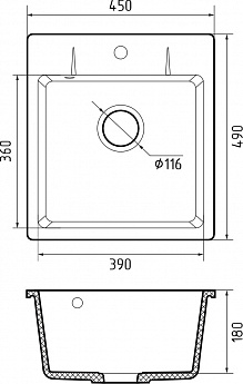 картинка Кухонная мойка Granfest GF-URBAN 245  картинка Кухонная мойка Granfest GF-URBAN 245