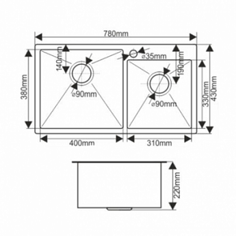 картинка Мойка для кухни Melana S7843HG PROFLINE золото  картинка Мойка для кухни Melana S7843HG PROFLINE золото