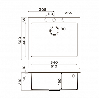 картинка Кухонная мойка Omoikiri BOSEN 61 