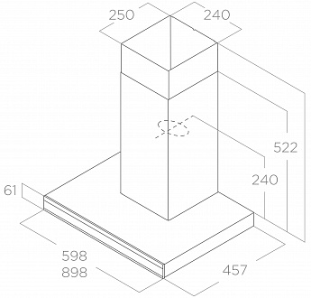 картинка Кухонная вытяжка Elica ADÉLE @ IXBL/A/90 