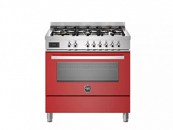картинка Комбинированная кухонная плита Bertazzoni PRO96L1EROT красная 