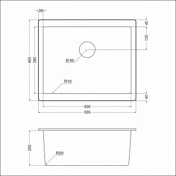 картинка Мойка для кухни Emar EMQ-1555.P 