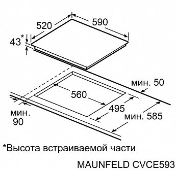 картинка Варочная панель Maunfeld CVI593SFBK LUX Inverter  картинка Варочная панель Maunfeld CVI593SFBK LUX Inverter