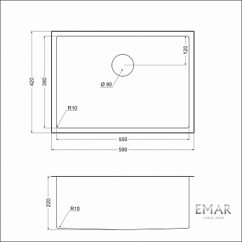 картинка Мойка для кухни Emar EMB-132 PVD Nano Dark  картинка Мойка для кухни Emar EMB-132 PVD Nano Dark