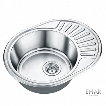 картинка Кухонная мойка Emar Steel 5745 глянец 