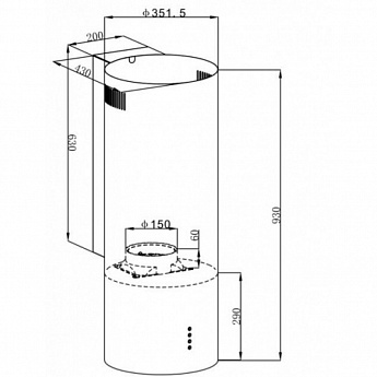 картинка |Discount|Кухонная вытяжка Maunfeld LEE WALL 35 WHITE 