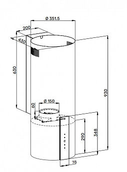 картинка Кухонная вытяжка Kuppersberg WL-TUBA 35 B  