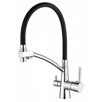 картинка Смеситель Ledeme L4855-2 хром/черный шланг  картинка Смеситель Ledeme L4855-2 хром/черный шланг