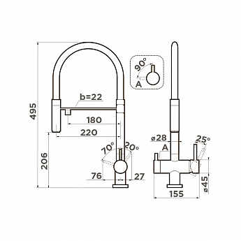 картинка Смеситель Omoikiri KANTO-С хром 