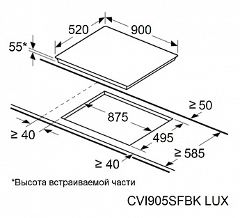 картинка Индукционная варочная панель Maunfeld CVI905SFBK LUX Inverter  картинка Индукционная варочная панель Maunfeld CVI905SFBK LUX Inverter