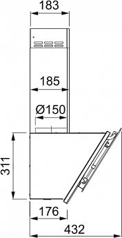 картинка Кухонная вытяжка полновстраиваемая Franke TEMPER 50 BK черная 