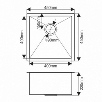 картинка Мойка для кухни Melana D4545H PROFLINE сатин  картинка Мойка для кухни Melana D4545H PROFLINE сатин