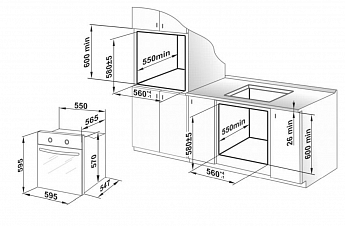 картинка Электрический духовой шкаф Weissgauff EOV 186 LB 