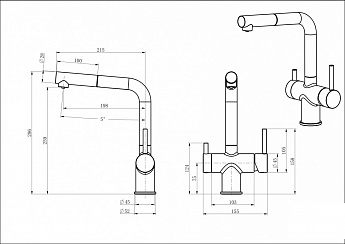 картинка Смеситель Emar ЕС - 7026 BLACK  картинка Смеситель Emar ЕС - 7026 BLACK